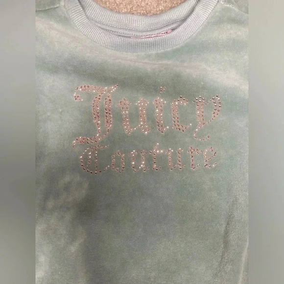Juicy Couture Girls Velour Tracksuit Pullover Size 4T Teal - Picture 2 of 5